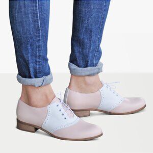 Stoker - Women's Saddle shoes, Rose and White Shoes,  EU 36 & EU 37